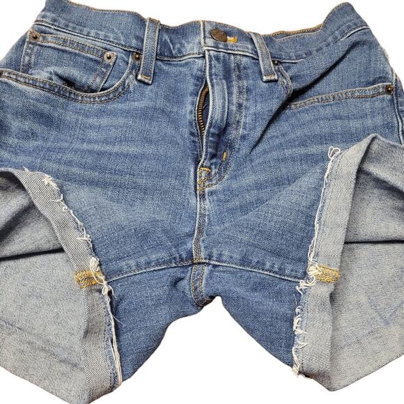 J Crew Denim Shorts XS Pacific Blue Cuffed Reimagined Cotton Minimalist Summer - Picture 3 of 10